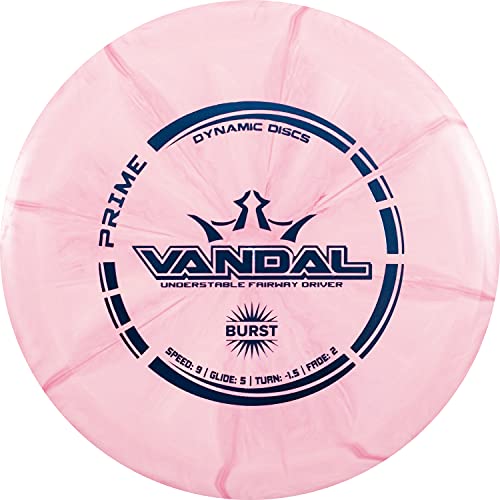 Dynamic Discs Prime Burst Vandal Disc Golf Driver, Men and Women, Controllable, Beginner Friendly Distance Frisbee Golf Disc, 176g, Stamp Color Will Vary - color: Pink