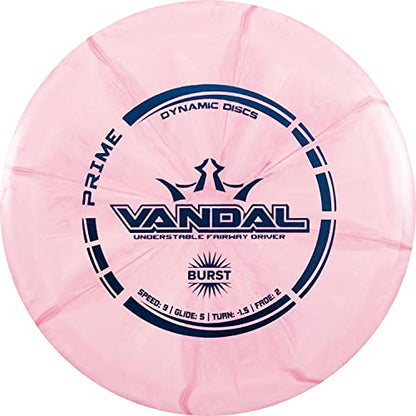 Dynamic Discs Prime Burst Vandal Disc Golf Driver, Men and Women, Controllable, Beginner Friendly Distance Frisbee Golf Disc, 176g, Stamp Color Will Vary - color: Pink