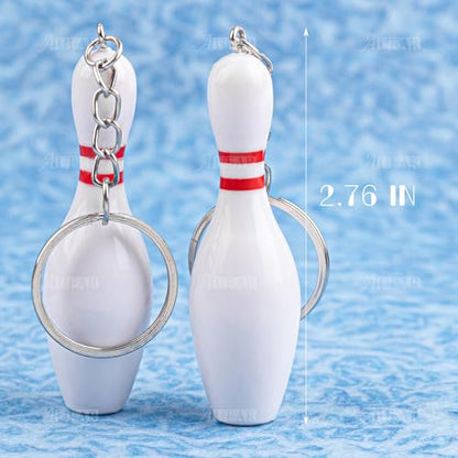AUEAR, Bowling Pin Keychain Sport Keychain for Backpack DIY Craft Accesories - size: 32 Pack