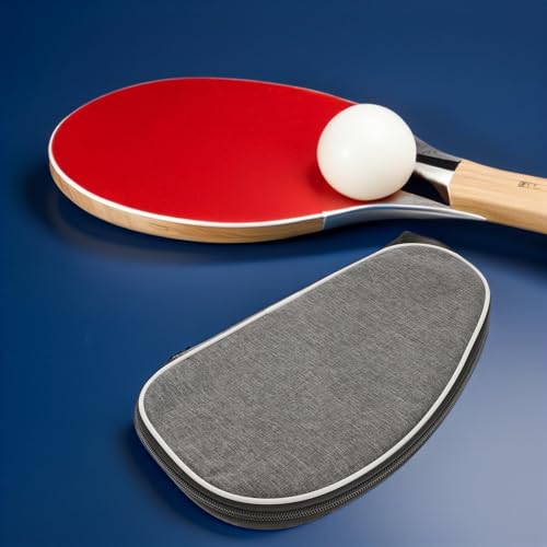 Holibanna 2pcs Table Tennis Paddle Bag Set with Protective Storage Case, Portable Grey Shell Design, Organizer for Racket and Ball, Suitable for Table Tennis Players and Travel