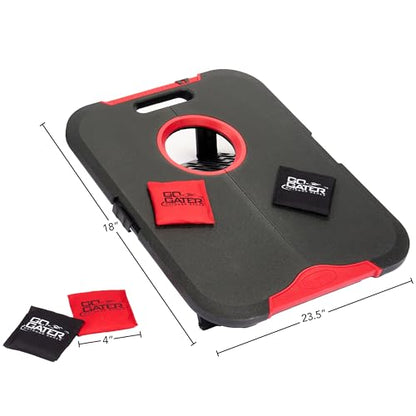 EastPoint Sports Go! Gater Cornhole – Light-Up and Travel Versions – Easy Storage & Light-Weight – Perfect for Outdoor and Indoor Play - style: Standard Board - Black/Red