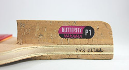 Butterfly Nakama P1 Japanese Penhold Table Tennis Racket - Nakama Series - Our Most Popular Rubber of All Time and Carbon Fiber Power - Recommended for Advanced Level Players