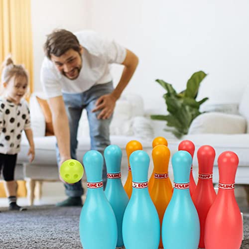 RiToEasysports Kids Bowling Set, Plastic Indoor Outdoor Game Toy for Children with 6 Pins and 2 Balls, Develops Motor Skills Hand Eye Coordination, Great Parties School Activities
