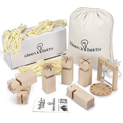 Fröbel Tower Community Game - Stacking Game Made of Beech Wood for up to 24 Players - Team Building Outdoor Game for Children and Adults Cloth Bag