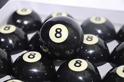 2-1/4" Regulation Size Billiard #8 Pool Ball Replacement Set