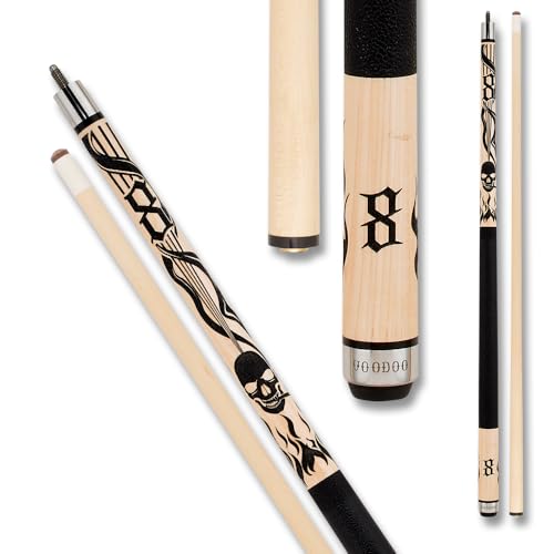 Voodoo Billiards Pool Cue Stick - Bone - Smoking Skull - size: 18oz