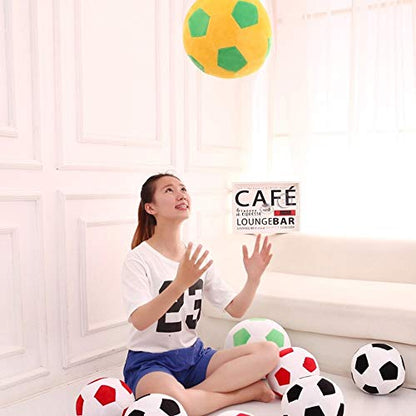 AOQI Plush Soccer Balls - Fluffy Stuffed Toy Soccer Ball Plush Pillow Soft Durable Stuff Soccerball Gift for Kids Boy Baby (Green -Yellow,7.8inch/20cm) - color: Green -Yellow, size: 7.8inch/20cm