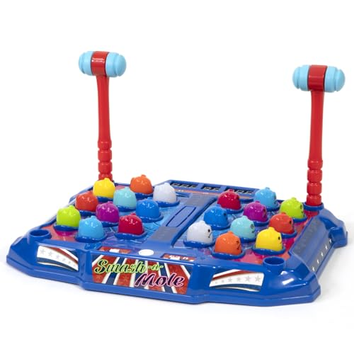 Merchant Ambassador Retro Arcade: Electronic Smash-A-Mole - Tabletop Game, Moles Light Up, 4 Playing Modes, 1-2 Players, Ages 6+ - style: Smash-A-Mole
