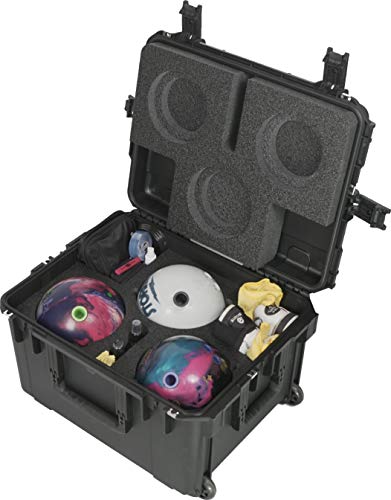 Case Club Heavy Duty Waterproof Bowling Ball Cases with Wheels and Extension Handle - style: 3 Ball