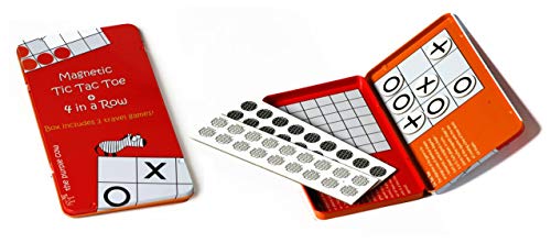 Magnetic Travel Tic Tac Toe - Includes 4 in a Row Game Too - Car Games , Airplane Games and Quiet Games - color: Tic Talc Toe
