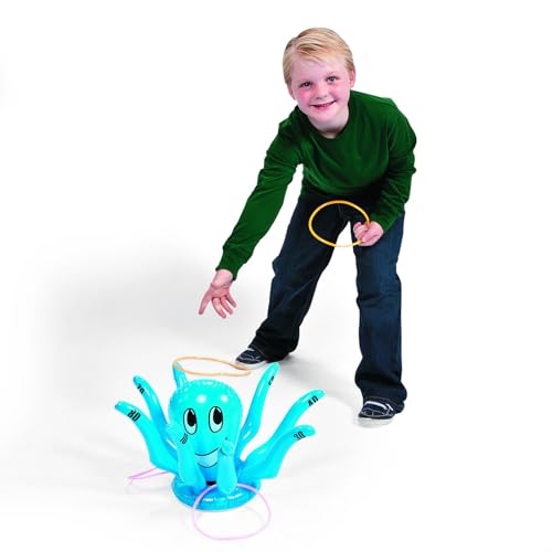 Fun Express Inflatable Octopus Ring Toss Game - Under The Sea Party Decorations & Birthday Party Games for Kids 3-12 | Indoor Outdoor Yard Games | Inflatable Carnival Games for Family Fun