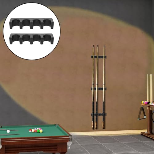 Toyvian 3pcs Wall-mounted Pool Cue Holder with 4-hole Self-adhesive Design Billiards Stick Rack for Home and Club Cue Storage Sturdy for Billiard Room