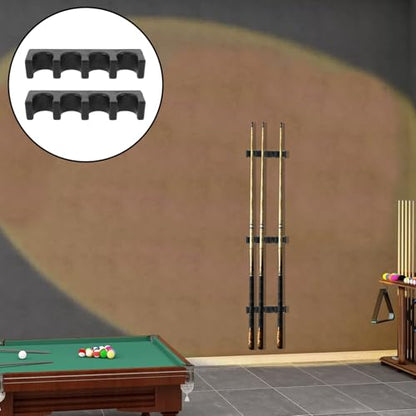 Toyvian 3pcs Wall-mounted Pool Cue Holder with 4-hole Self-adhesive Design Billiards Stick Rack for Home and Club Cue Storage Sturdy for Billiard Room
