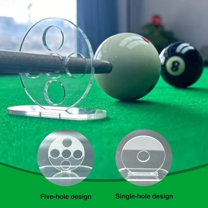 2 Pcs Billiard Cue Stroke Trainer, 5-Hole and Single-Hole Acrylic Pool Training Aids, Cueing Practice Tool for Beginners Professionals, Billiards Pool Helper Table Accessories