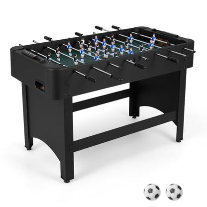 Goplus Foosball Table, 47" Competition Full Size Soccer Game Table with 22 Players, 2 Balls, Home Arcade Football Table Set for Adults, Family Nights, Game Rooms, Parties - color: Black