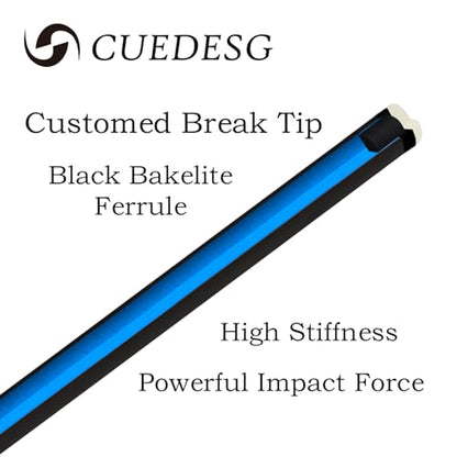 Carbon Fiber Break Cue Pool Stick,3 Piece Breaking Cue Stick,Low Deflection Jump Break Cue,13mm Pro Tip with PU Bag - color: 21oz_Black