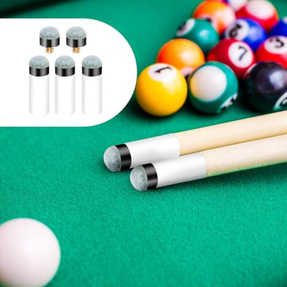Ymapinc 10 Pack Pool Cue Tip Replacement Kit, 12mm Screw On Pool Sticks | Screw-On Durable Tip for Billiard Sticks, Billiard Stick Tips Replacement Kit for with White Cue Stick Ferrules