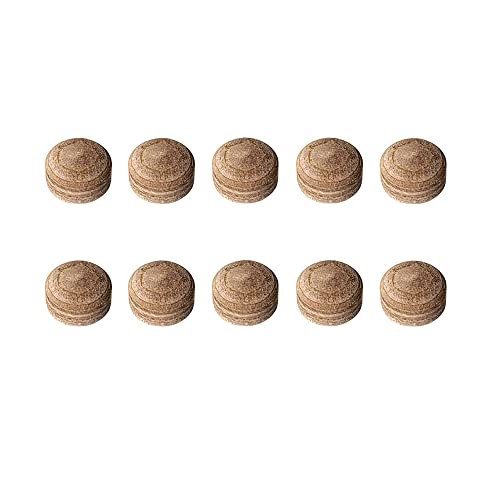 10pcs 13mm Pool Cue Tips Billiard Head Brown Multiple Layers Pig Skin H Hardness