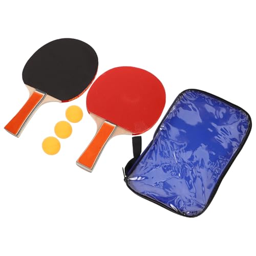 GARVALON Table Tennis Paddle Set with 2 Paddles and 3 Balls, Portable Ping Pong Training Gear Kit with Storage Case for Indoor and Outdoor Play
