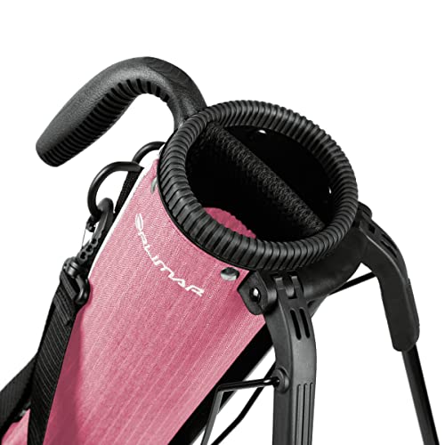 Orlimar Pitch ’n Putt Lightweight Sunday Golf Bag with Stand, Ultra-Light Carry Design, Two-Way Divider Top, Shoulder Strap, Compact Carry Golf Bag for Men & Women - color: Blush Pink