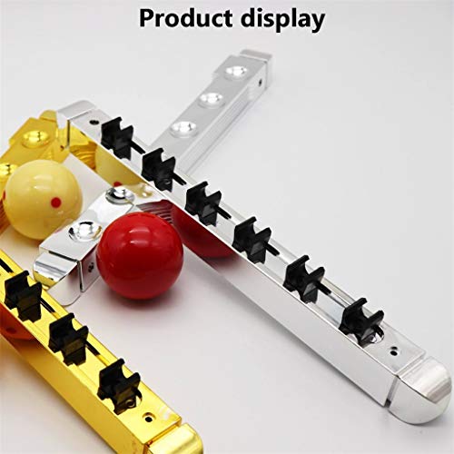 Pool Cue Rack,Wall Mounted 6 Holes Billiard Supplies for Unisex, Silver - color: Silver
