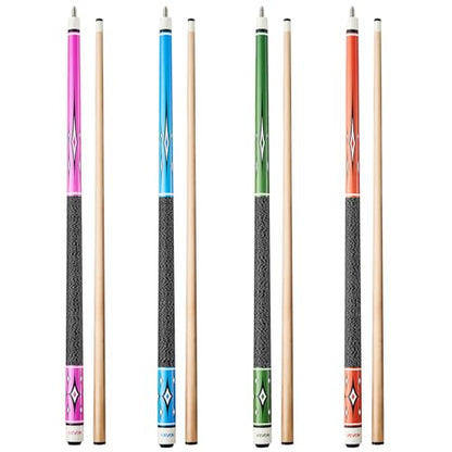 VEVOR Pool Cue, Pool Stick, 58 inch Billiard Pools Cue Stick with Multi-Layer Tip & ABS Connection Ring, Cues Sticks for Professional Pool Table, Bar, Home, Office - style: 4 Piece Pool Stick