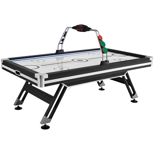 Happybuy Air-Powered Hockey Table, 89" Indoor Game for Kids and Adults with LED Score System, 2 Pucks & Pushers Included