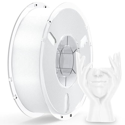 RAMBERY White PLA+ 3D Printing Filament 1.75mm 1kg Spool, Toughness Upgraded 3D Printer Filament, Neatly Wound Fit Most FDM Printers - color: Pla+ White, size: 1kg