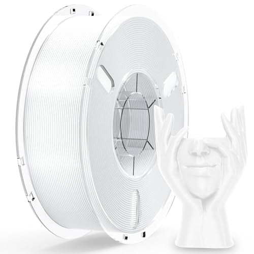RAMBERY White PLA+ 3D Printing Filament 1.75mm 1kg Spool, Toughness Upgraded 3D Printer Filament, Neatly Wound Fit Most FDM Printers - color: Pla+ White, size: 1kg