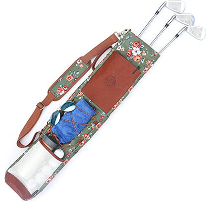 TOURBON Canvas Golf Bag for Women Driving Range Travel Golf Carry Case