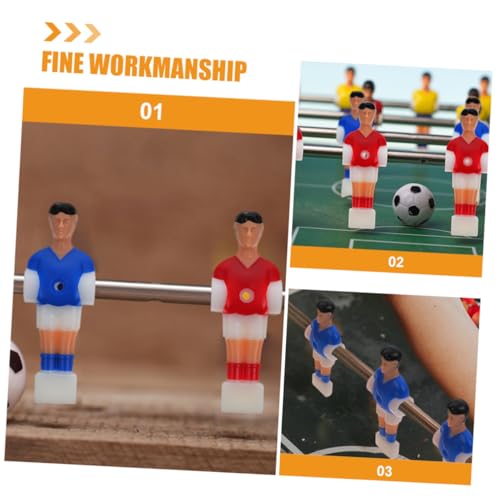 8pcs Foosball Figures Replacement Parts Table Soccer Players Resin Football Men for Standard Rods Red Blue