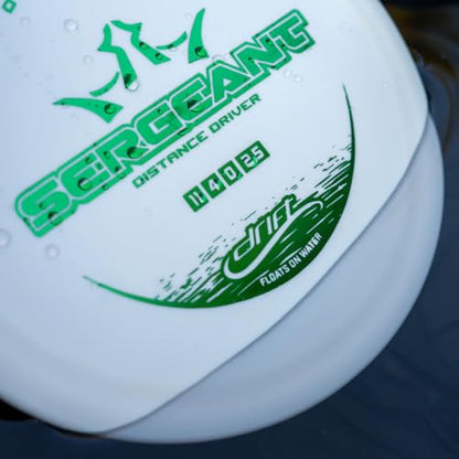 Dynamic Discs Drift Sergeant Disc Golf Distance Driver | Overstable Disc Golf Driver for Beginners | Lightweight & Floats on Water | Grippy Base Plastic | 120-130g (Colors May Vary) - color: White