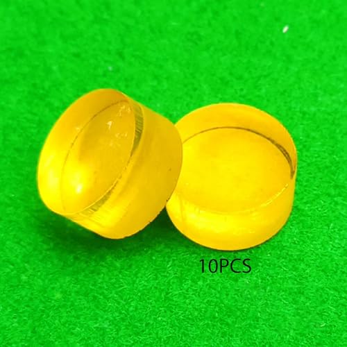 10 Pieces Break Jump Clear Cue Tip Billiard Pool Cue Tip Hard Professional Replacement for Player Billiard Beginners Snooker - color: yellow
