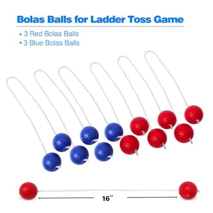 GSE Games & Sports Expert Premium Solid Wood Ladder Ball Toss Game Set with Ladder Ball Bolas & Carrying Case for Outdoor Backyard Lawn - style: Wood Ladder Toss Game Set