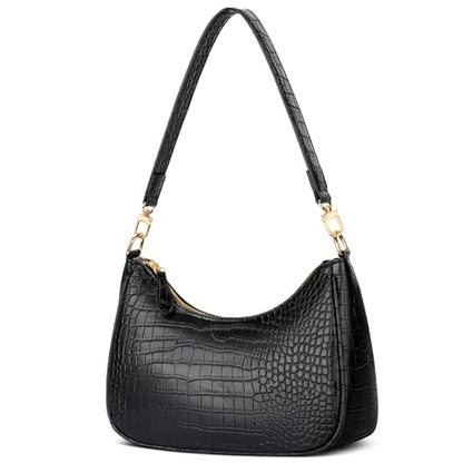 KKXIU Shoulder Bag for Women Cute Hobo Purses and Handbags Retro Clutch Underarm Purse | Cute - color: Eblack