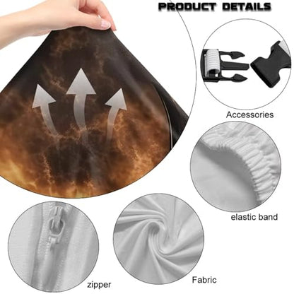 Eagle Print Gaming Chair Covers Slipcovers 4Pcs with Armrest Cover Fire Cross Print Gamer Chair Cover Set 4Pc/Set Easy to Install Home Decorations - color: Black and Brown - Eagle Fire Cross
