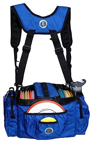 Disc Golf Bag with Removeable Cooler,13 Disc Capacity with Insulated Cooler for a 6-Pack,22 disc max,Adjustable Backpack Strap Included - color: BLUE