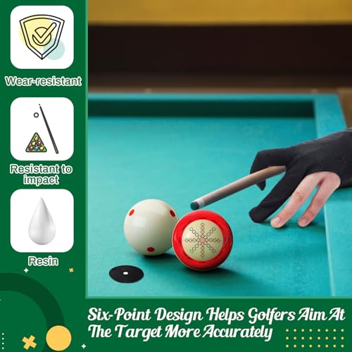 Foilswirl 2 Pcs Billiards Cue Ball 2-1/4" Pool Cue Practice Training Artifact with Three Finger Billiard Gloves 2 Ball Bag 6 Pool Table Marker Dots for Billiard Table Accessory - style: Velvet Bag