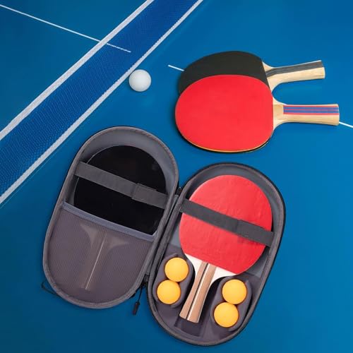 Table Tennis Racket Cover Carry Bag Protect Cover Hold 2 Paddles 4 Balls Pingpong Storage Bag