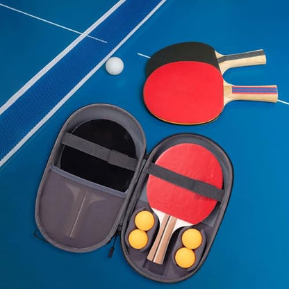 Table Tennis Racket Cover Carry Bag Protect Cover Hold 2 Paddles 4 Balls Pingpong Storage Bag