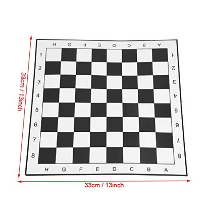 Checkers Set, 13 x 13inch Folding Board Mat, Includes Extra Large Play Pieces for Outdoor and Indoor Family Events