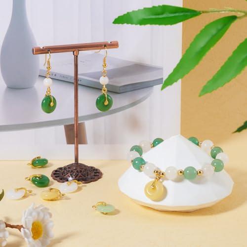 KISSITTY Glass Peace Buckle Charms Blessing Buckle Pendants for DIY Necklace Bracelet Earring Jewelry Making - color: 4 Colors # 1