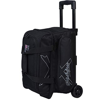 KR Strikeforce Hybrid X Double Roller Bowling Bag - Holds Two Balls, Shoes & Accessories - color: Black
