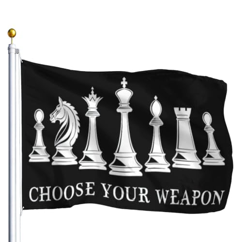 Choose Your Weapon Retros Chess Master Pieces Game Club Humor Flag For College - color: white3