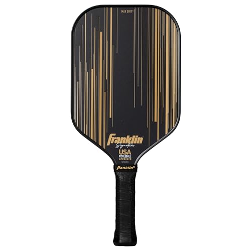 Franklin Sports Pro Pickleball Paddles - Signature Series Pro Pickleball Paddle with MaxGrit Surface - USA Pickleball (USAPA) Approved Tournament Pickleball Paddles - 13mm + 16mm Polypropylene Cores - color: Black/Gold, size: 13mm