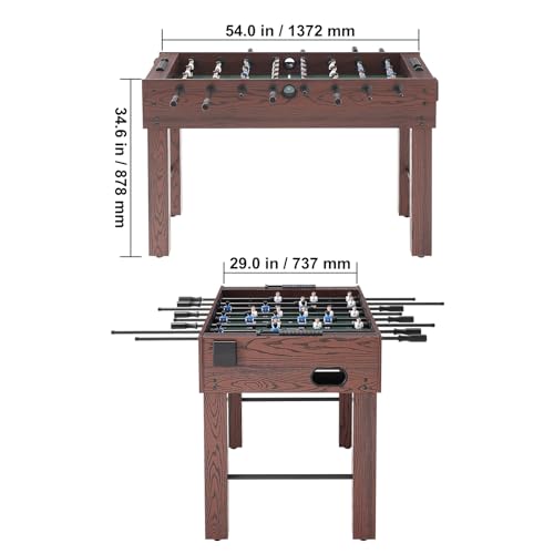 Happybuy Foosball Table, 55-inch Standard, Indoor Full Size for Home, Family, Game Room, Set with 4 Balls, 2 Cup Holders