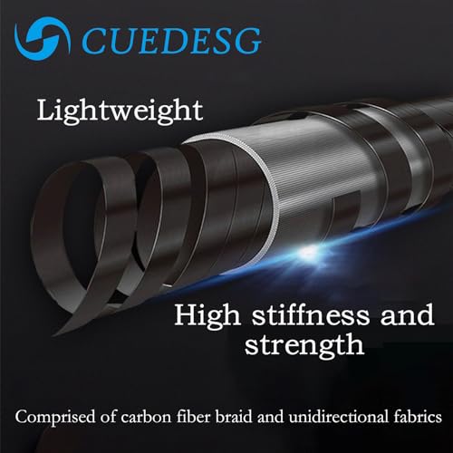Carbon Fiber Pool Cue Stick 10.5mm/11.8mm/12.5mm,Low Deflection Pool Stick with Rare Wood Butt,Professional Cue Stick with Box Case - color: Bird Eye_Natural Colour_10.5mm