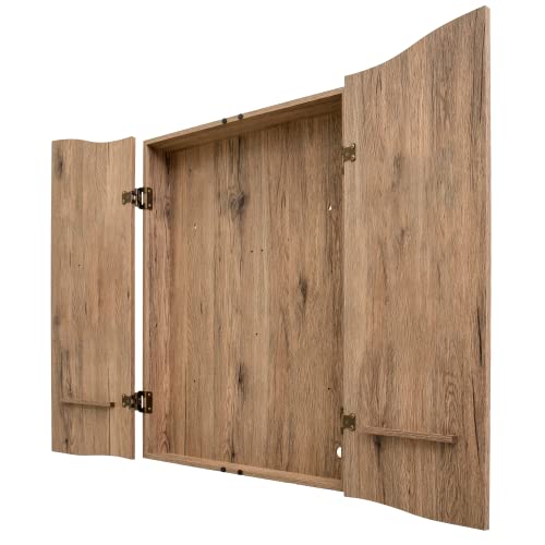DMI Sports Tan CricketPro Dartboard Cabinet | Designed for Arachnid 15.5” CricketPro 900, 800, 750, 650 Electronic Dartboards | Does Not Include Dartboard