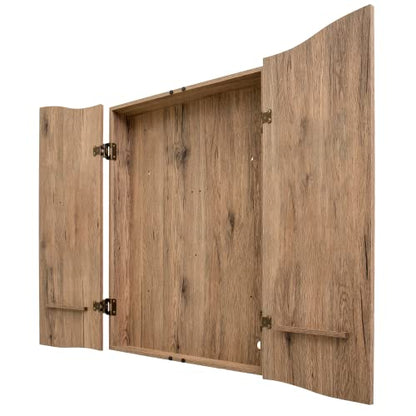 DMI Sports Tan CricketPro Dartboard Cabinet | Designed for Arachnid 15.5” CricketPro 900, 800, 750, 650 Electronic Dartboards | Does Not Include Dartboard