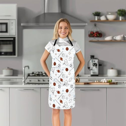 Castle Fairy Basketball Kitchen Apron - color: Sketch Football